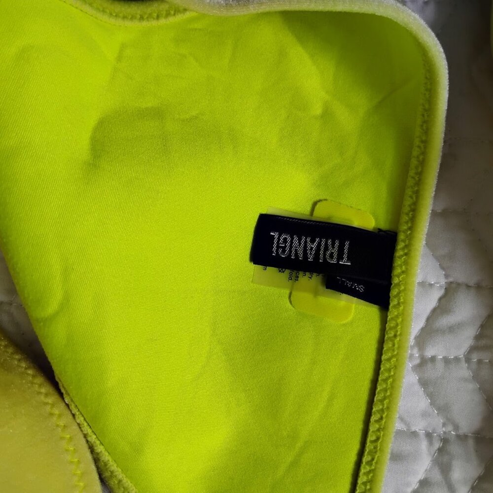 Bundle of 3 Triangl Women's Yellow Bikini Set Size Small with Navy Thong Bottom - Picture 4 of 9